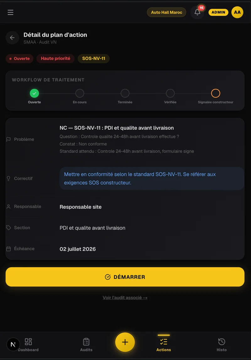 StandardCheck — Plan d'action